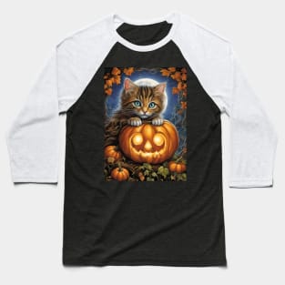 Halloween Kitty Baseball T-Shirt